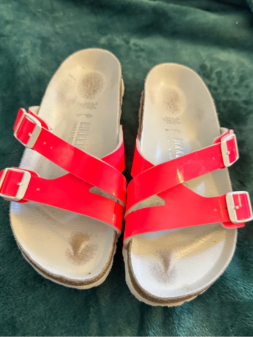 Birkenstock Patent Bright Pink Double-Strap Sandals